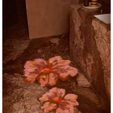 Bonnie and Neil Tulip Tan Bath Mat with soft textured surface, styled in a modern bathroom setting.