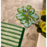 Reversible green stripe bath mat by Bonnie and Neil, featuring soft, absorbent material perfect for bathroom decor.