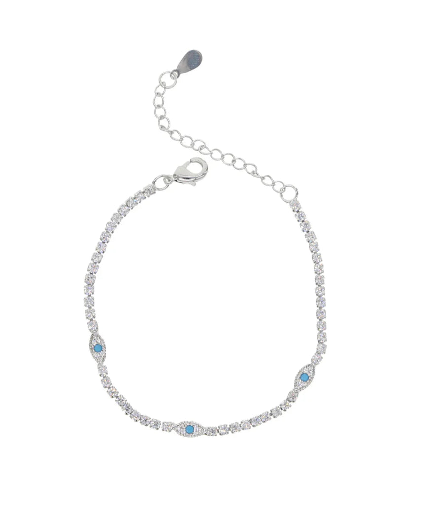 Evil Eye Protection Tennis Bracelet, , Salty Safari - Say It Sister