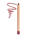 Lük Beautifood Natural Lipstick Crayon in Berry Bite swatched on skin showing deep berry color and creamy texture.
