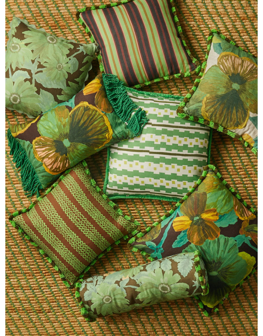 Bonnie & Neil - Wild Pansy Verde 50cm Cushion, Cushion, Bonnie and Neil - Say It Sister