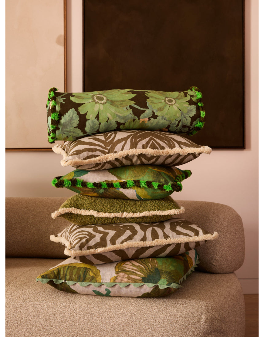 Bonnie & Neil - Wild Pansy Verde 50cm Cushion, Cushion, Bonnie and Neil - Say It Sister
