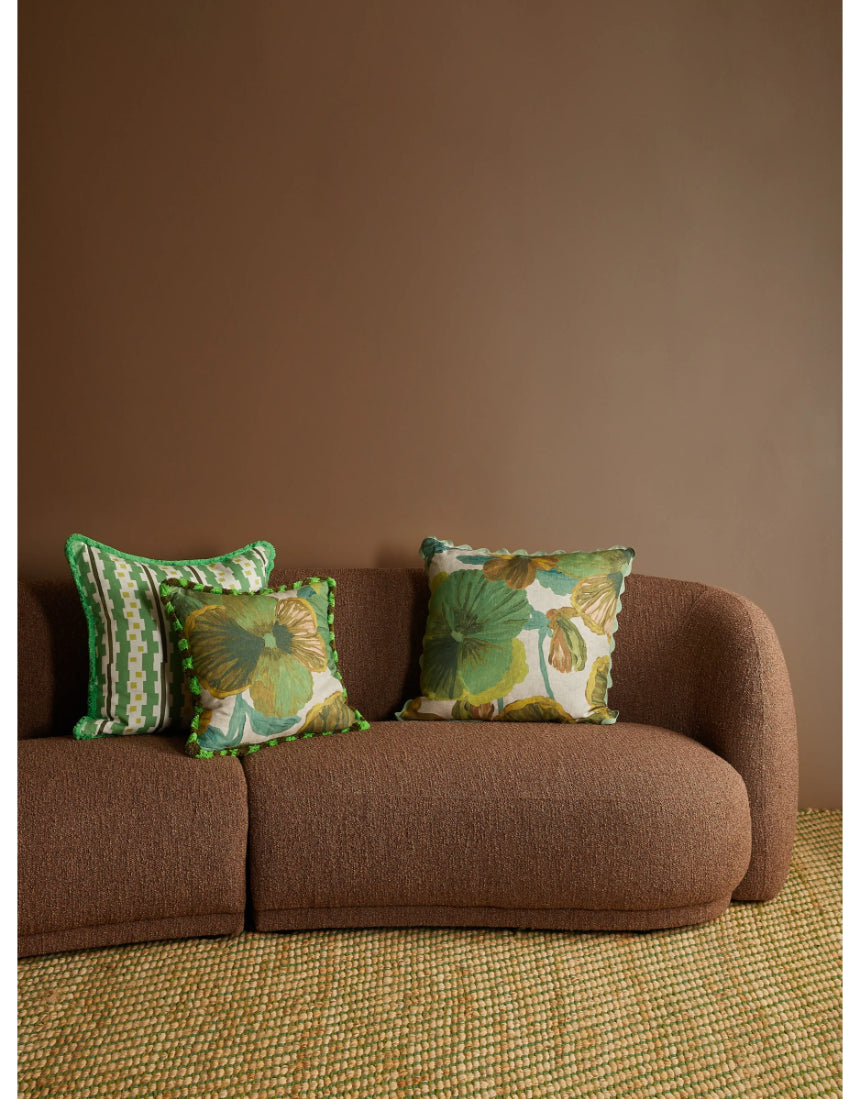 Bonnie & Neil - Wild Pansy Verde 50cm Cushion, Cushion, Bonnie and Neil - Say It Sister