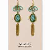 Miss Kelly Madison statement earrings featuring bold, geometric design in gold-tone metal.