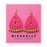 Miss Kelly Donna triangle earrings featuring sleek gold-tone metal and minimalist design, perfect for stylish accessories.