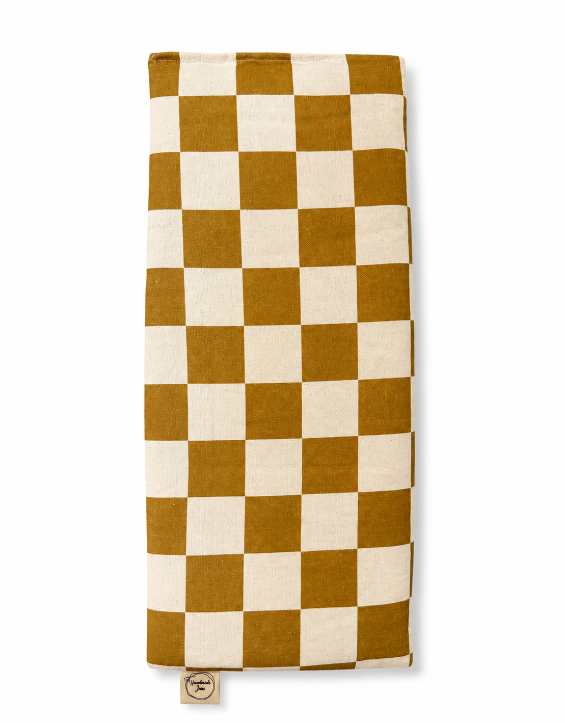 Beige check lupin heat pack by Handmade Jems, soft fabric with a cozy, handmade design for soothing warmth.
