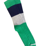 Tightology chunky rib Merino wool socks in lark green with thick, cozy knit pattern and ribbed texture, ideal for warmth and comfort.