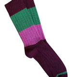 Tightology chunky rib merino wool socks in burgundy, cozy and thick knit for warmth and comfort.