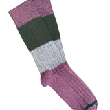 Tightology chunky rib Merino wool socks in mauve, featuring thick knit texture and cozy fit for cold weather.
