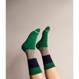 Tightology chunky rib Merino wool socks in lark green with thick, cozy knit texture for warmth and comfort.