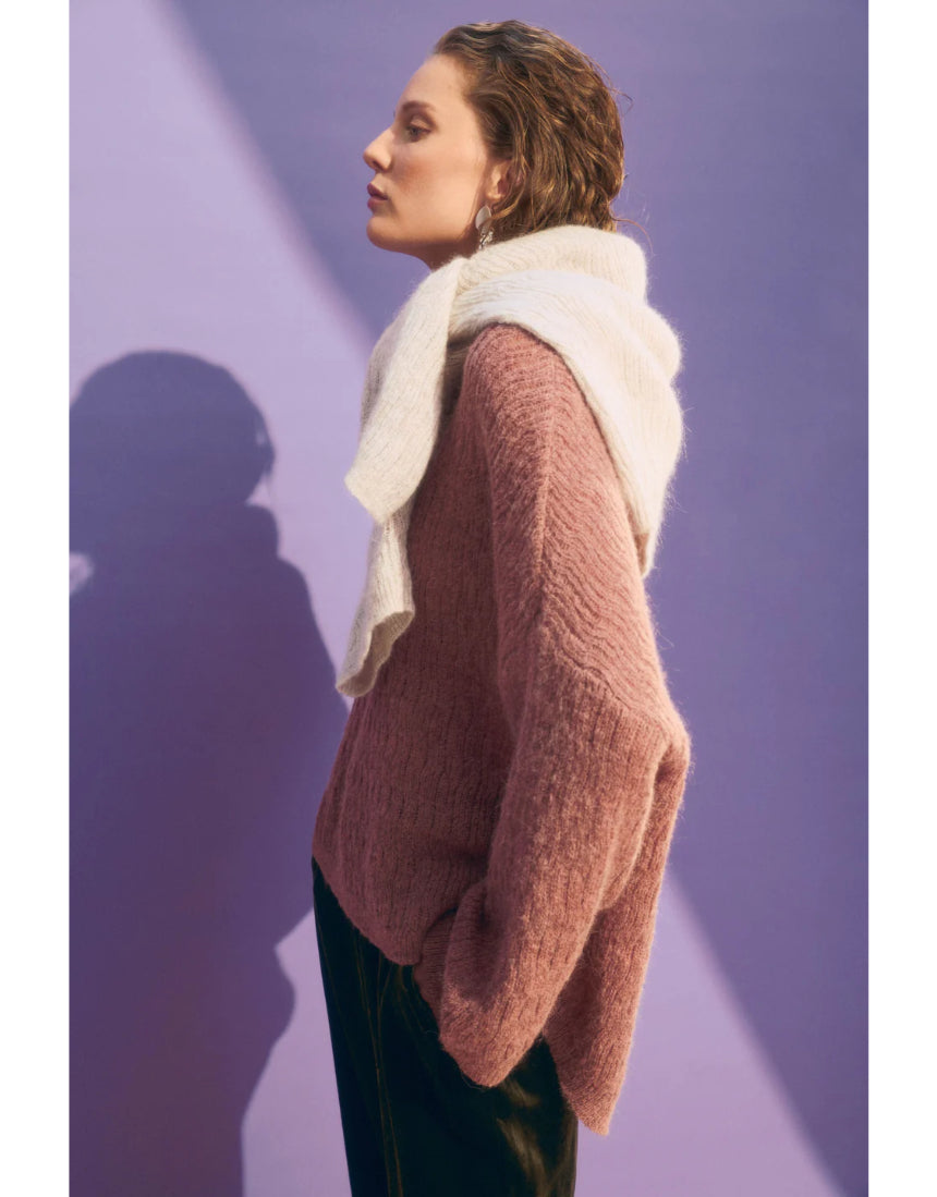 Elk - Agna Pattern Sweater Ecru, Clothing, Elk - Say It Sister
