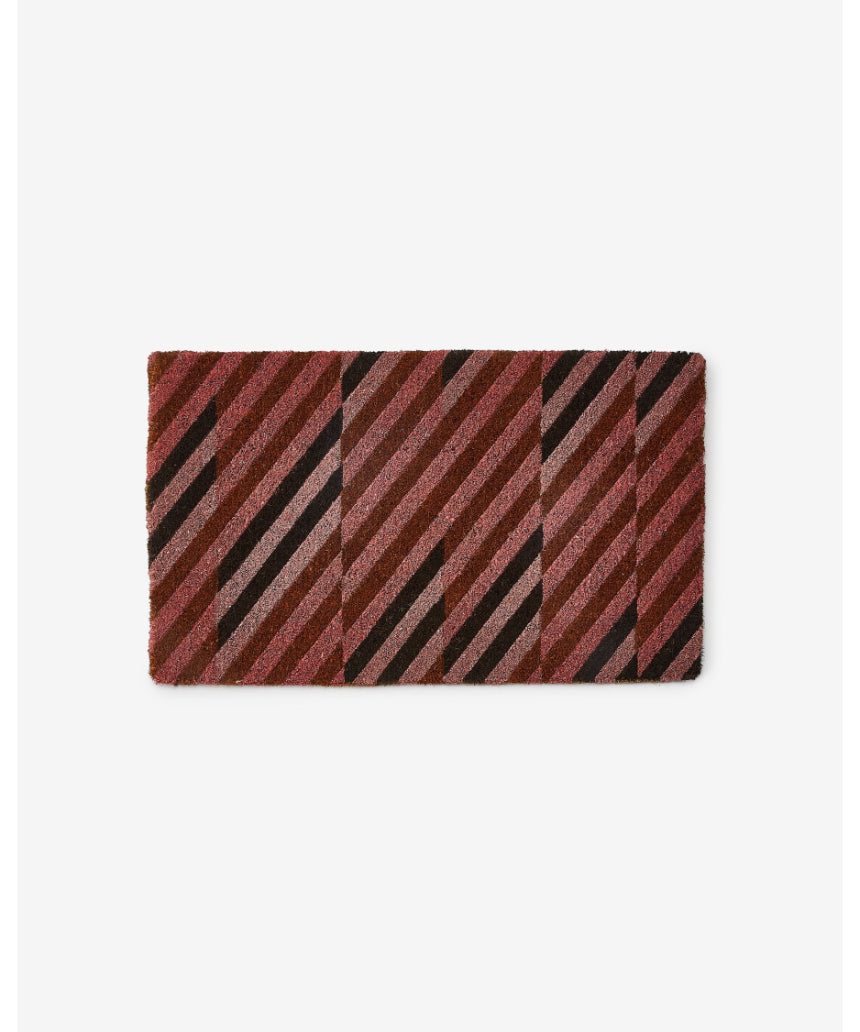 Bonnie & Neil patchwork pink door mat with colorful geometric pattern, suitable for outdoor or indoor entryways