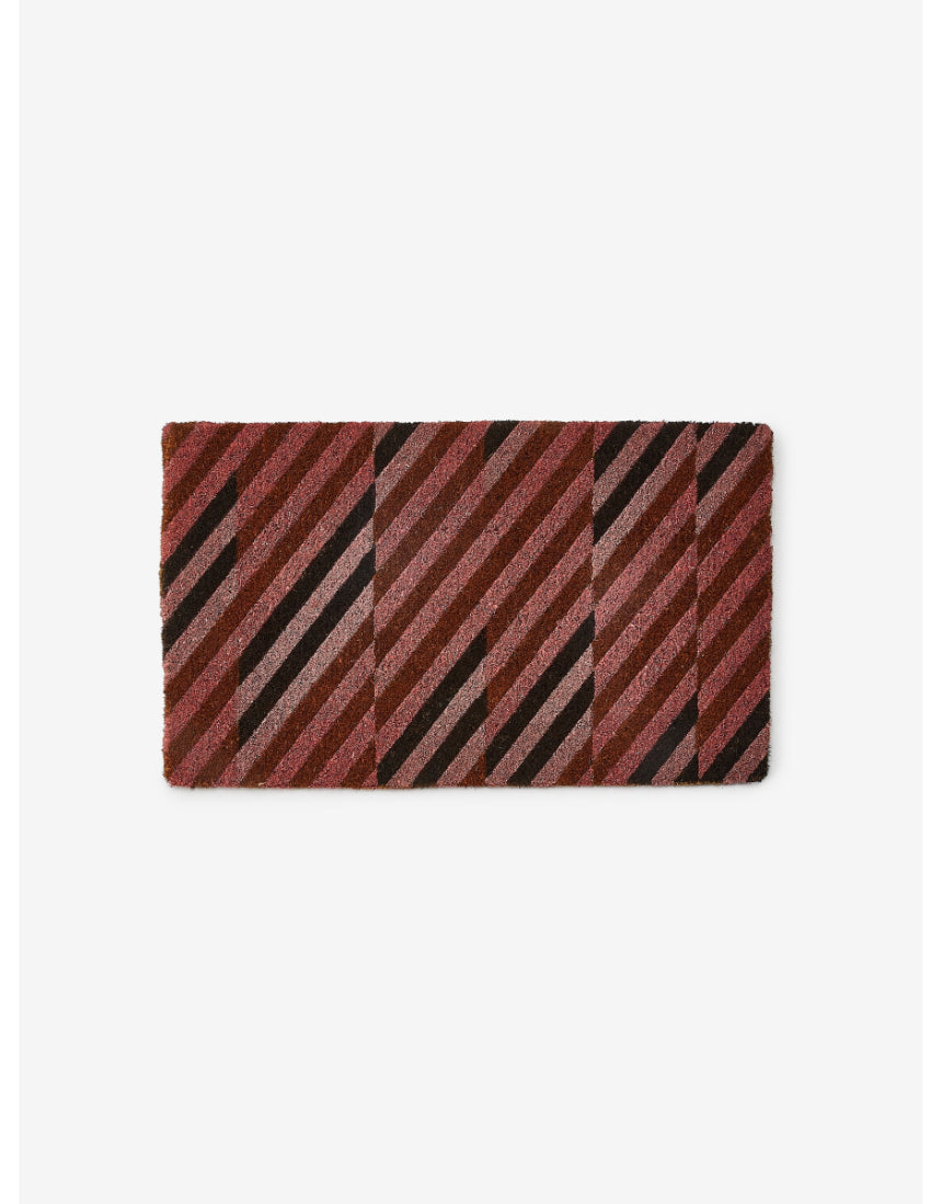 Bonnie & Neil patchwork pink door mat with colorful geometric pattern, suitable for outdoor or indoor entryways