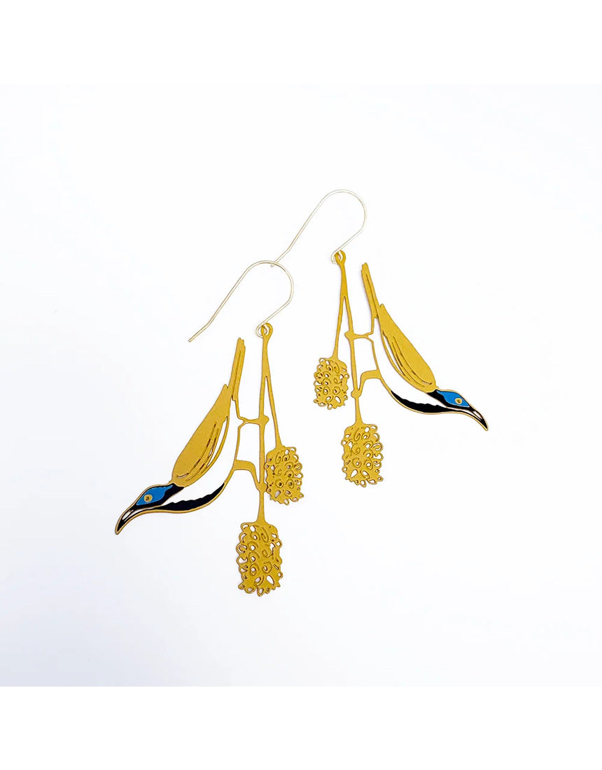 Denz Blue Faced Honeyeater earrings product view