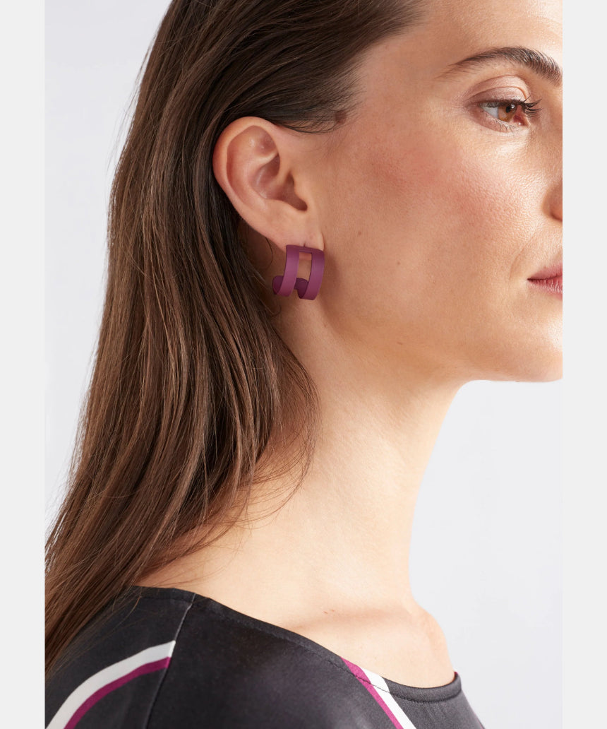 Elk - Beja Hoop Earring Pink Berry, Earrings, Elk - Say It Sister