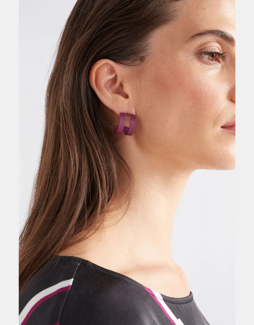 Elk - Beja Hoop Earring Pink Berry, Earrings, Elk - Say It Sister