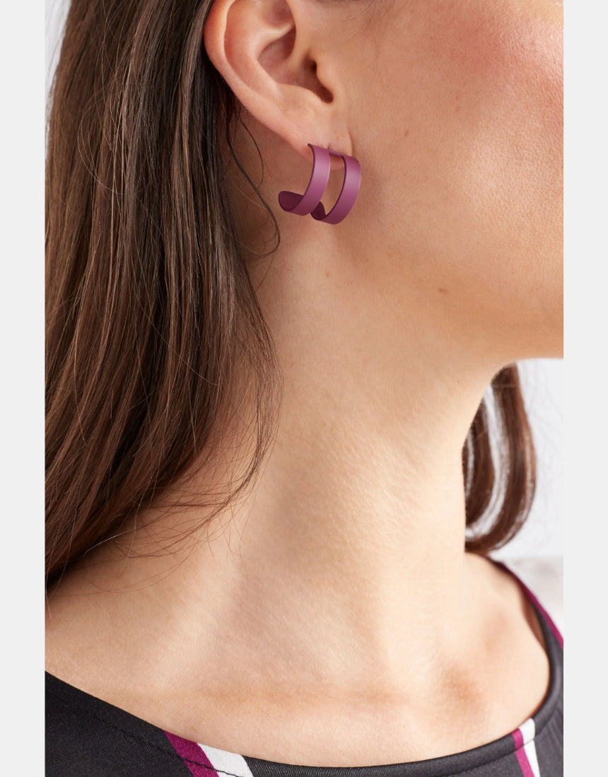 Elk - Beja Hoop Earring Pink Berry, Earrings, Elk - Say It Sister