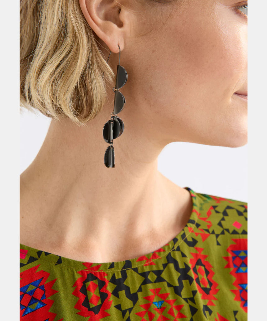 Elk - Fossen Drop Earring Gunmetal, Earrings, Elk - Say It Sister