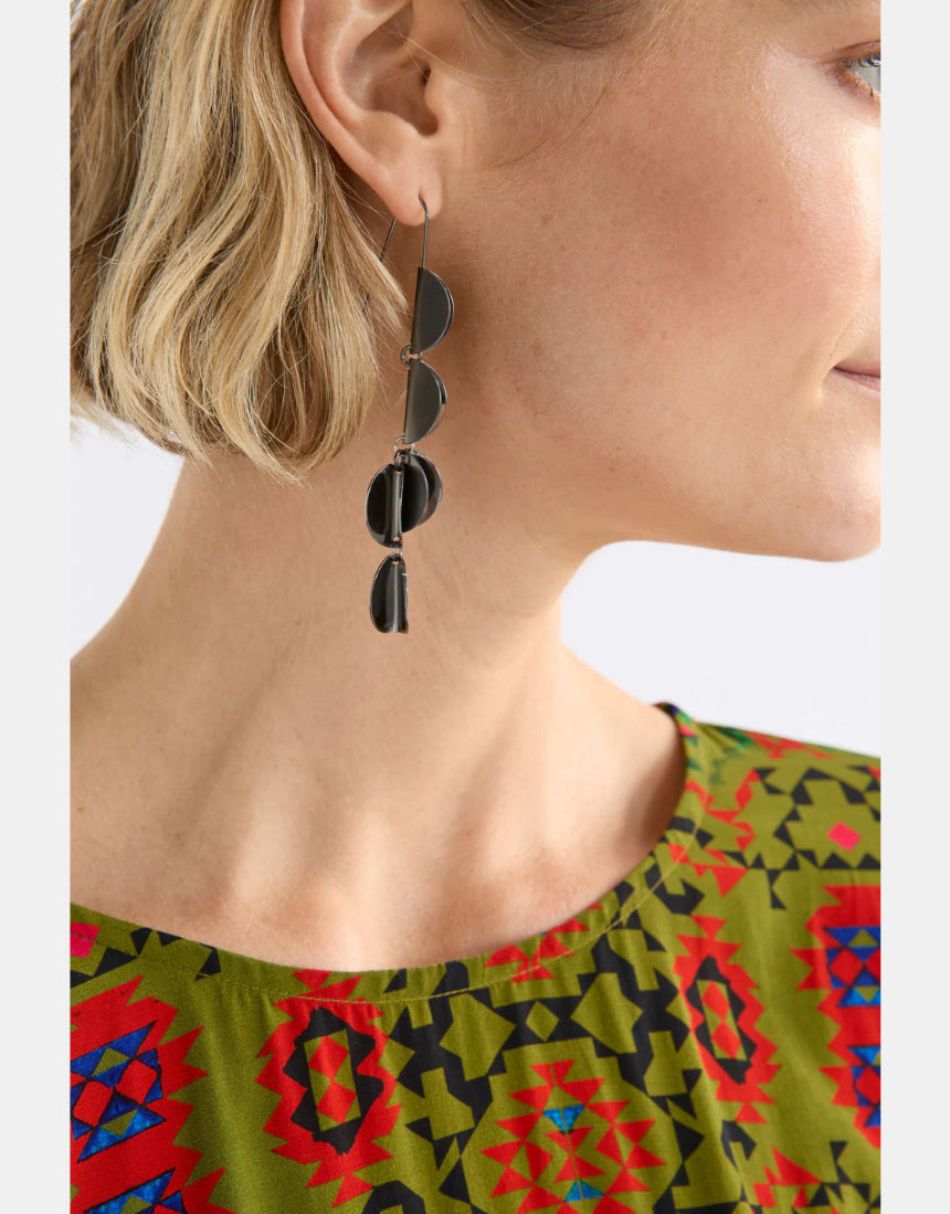 Elk - Fossen Drop Earring Gunmetal, Earrings, Elk - Say It Sister