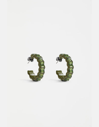 Elk - Jolle Hoop Earring Dark Olive, Earrings, Elk - Say It Sister