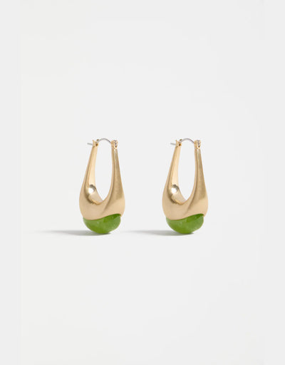 Elk - Korvvo Long Hoop Earing Celery, Earrings, Elk - Say It Sister
