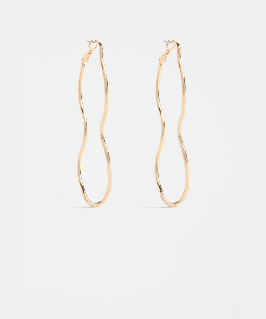 Elk - Svel Long Hoop Earring Gold, Earrings, Elk - Say It Sister