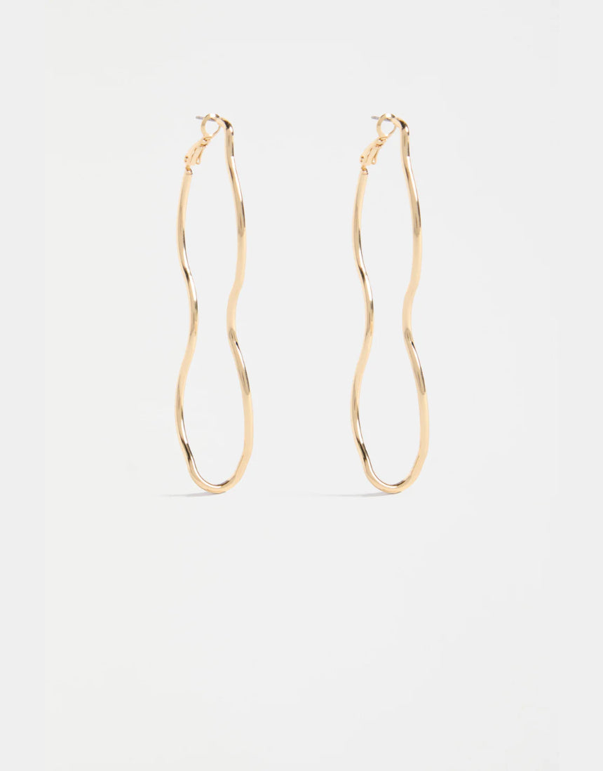 Elk - Svel Long Hoop Earring Gold, Earrings, Elk - Say It Sister
