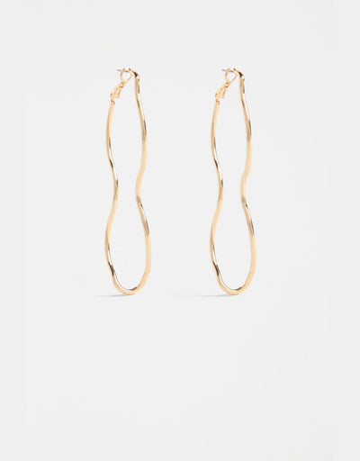 Elk - Svel Long Hoop Earring Gold, Earrings, Elk - Say It Sister