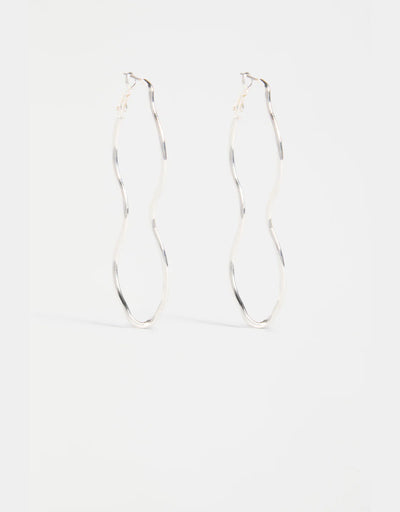 Elk - Svel Long Hoop Earring Silver, Earrings, Elk - Say It Sister