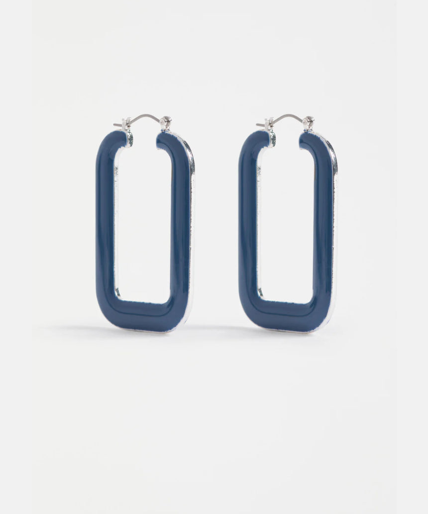 Elk - Innfellt Square Hoop Earring Denim Blue, Earrings, Elk - Say It Sister