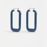 Elk - Innfellt Square Hoop Earring Denim Blue, Earrings, Elk - Say It Sister