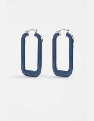 Elk - Innfellt Square Hoop Earring Denim Blue, Earrings, Elk - Say It Sister