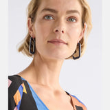 Elk - Innfellt Square Hoop Earring Denim Blue, Earrings, Elk - Say It Sister