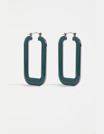 Elk - Innfellt Square Hoop Earring Jasper, Earrings, Elk - Say It Sister