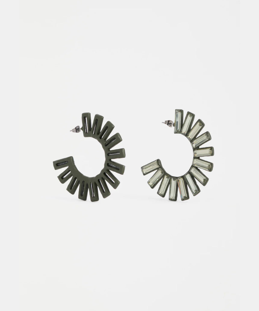 Elk - Julie Large Hoop Earring Dark Olive, Earrings, Elk - Say It Sister
