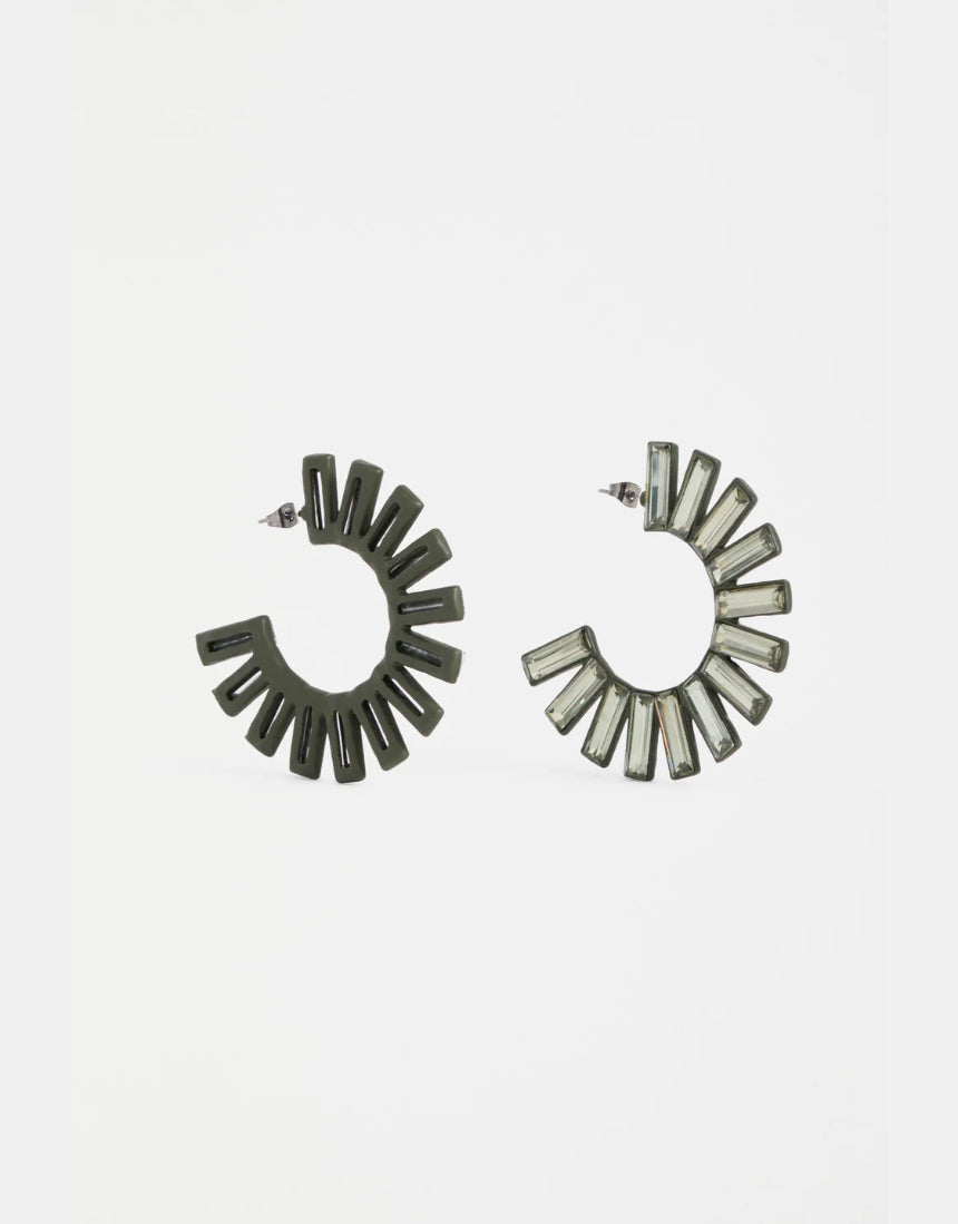 Elk - Julie Large Hoop Earring Dark Olive, Earrings, Elk - Say It Sister