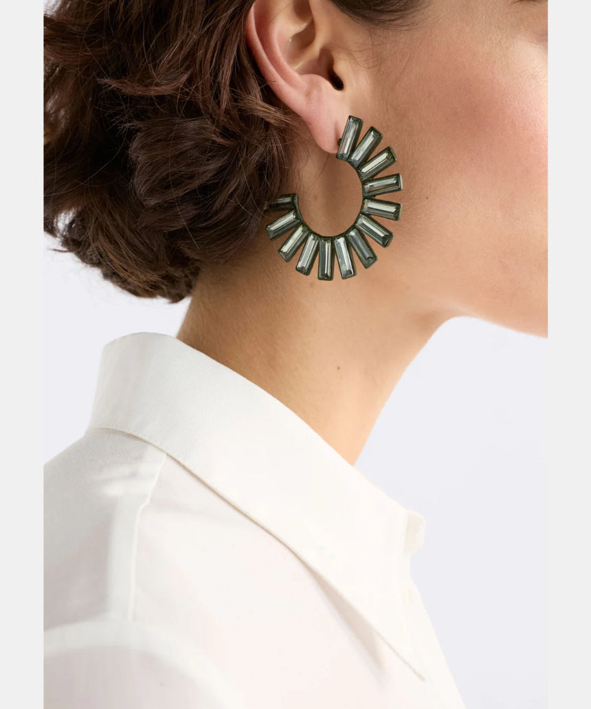 Elk - Julie Large Hoop Earring Dark Olive, Earrings, Elk - Say It Sister