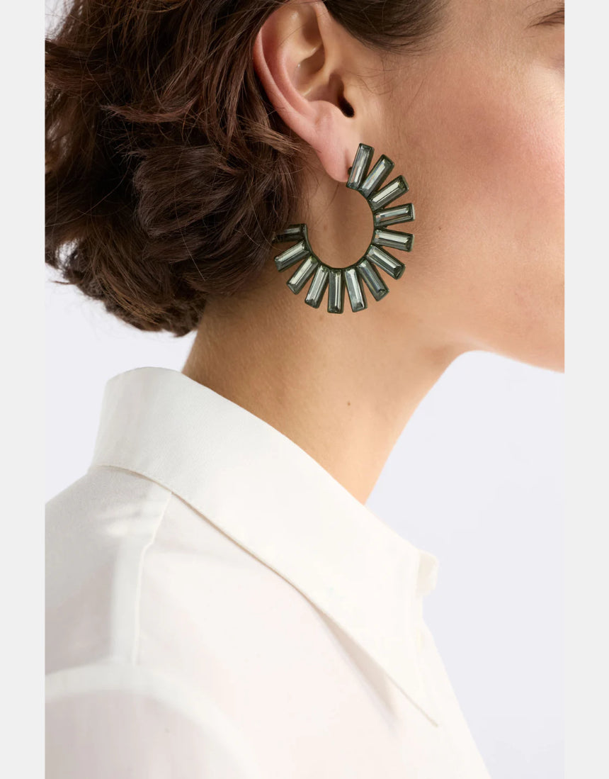Elk - Julie Large Hoop Earring Dark Olive, Earrings, Elk - Say It Sister