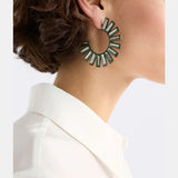 Elk - Julie Large Hoop Earring Dark Olive, Earrings, Elk - Say It Sister