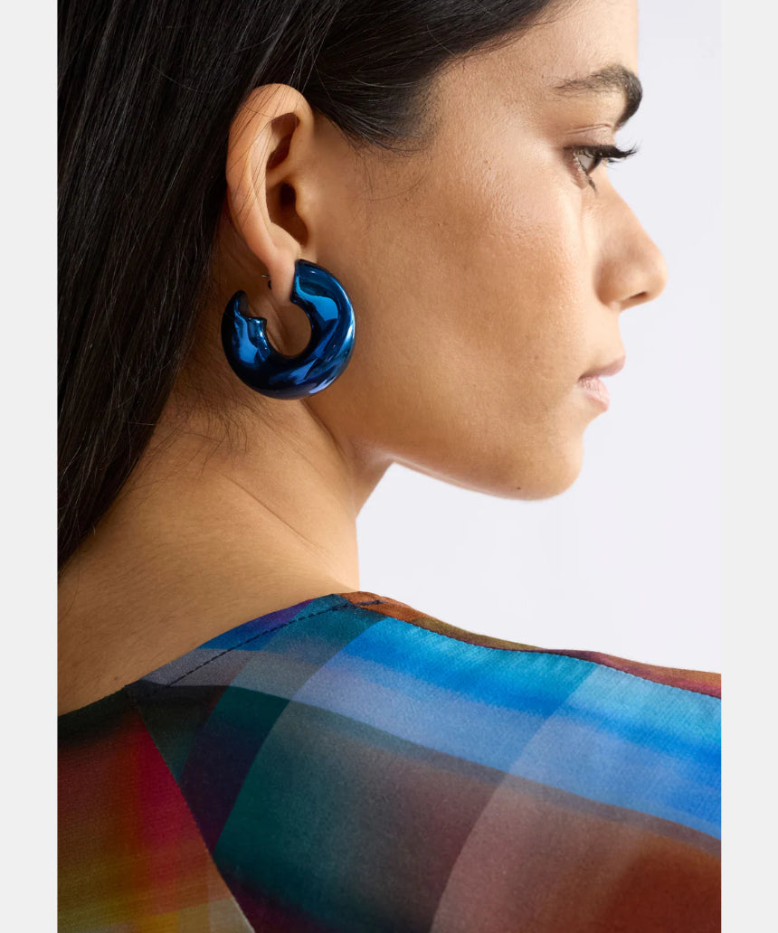 Elk - Askla Hoop Earring Navy, Earrings, Elk - Say It Sister
