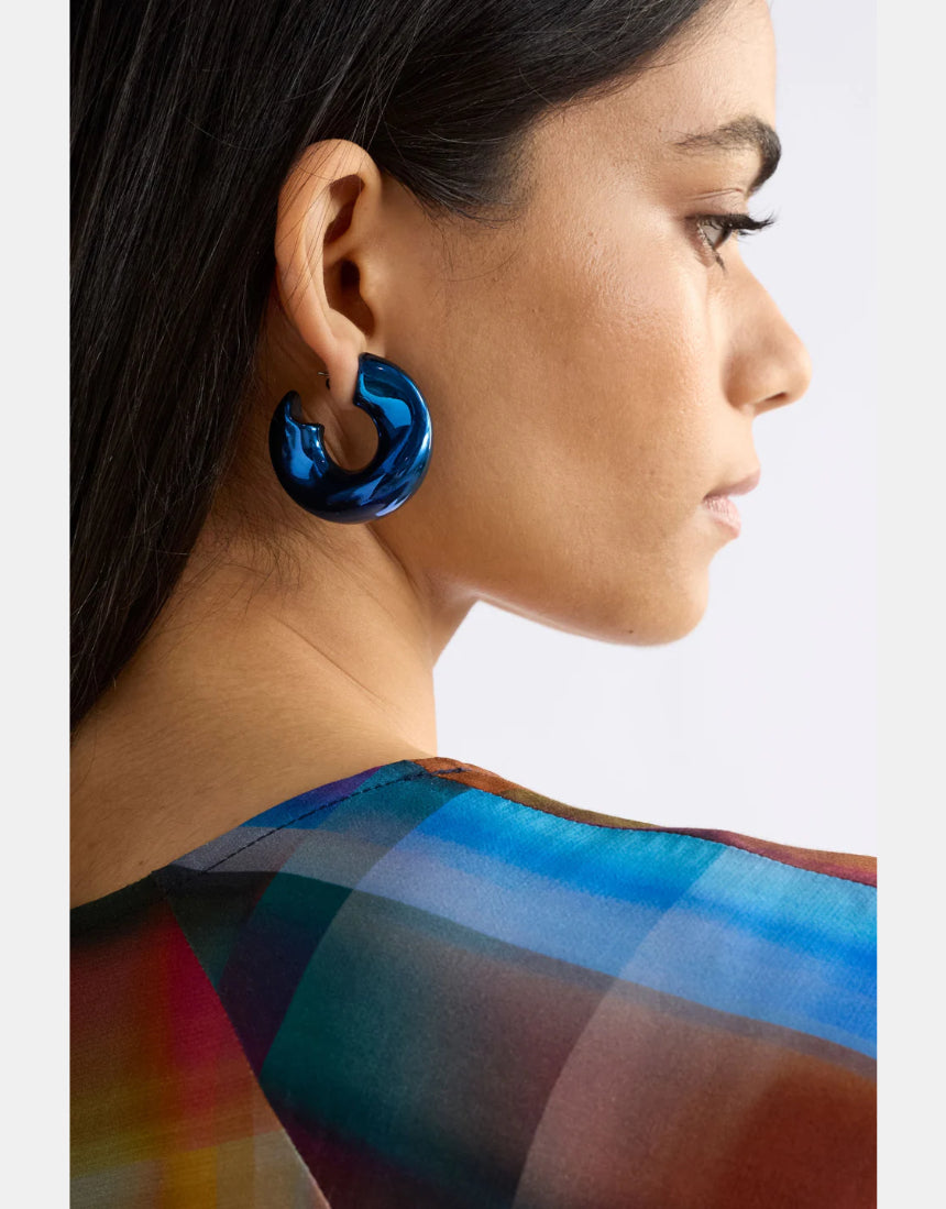 Elk - Askla Hoop Earring Navy, Earrings, Elk - Say It Sister