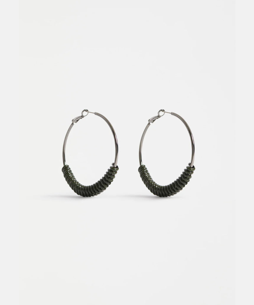 Elk - Vrid Hoop Earring Dark Olive, Earrings, Elk - Say It Sister