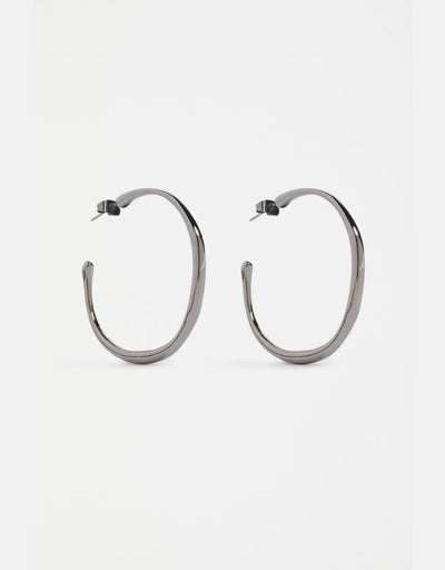 Elk - Niska Hoop Earring Gunmetal, Earrings, Elk - Say It Sister