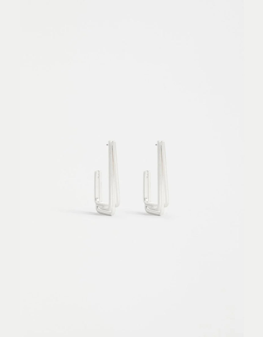 Silver Sokar earrings by Elk featuring sleek, modern design with polished silver finish and intricate detailing.