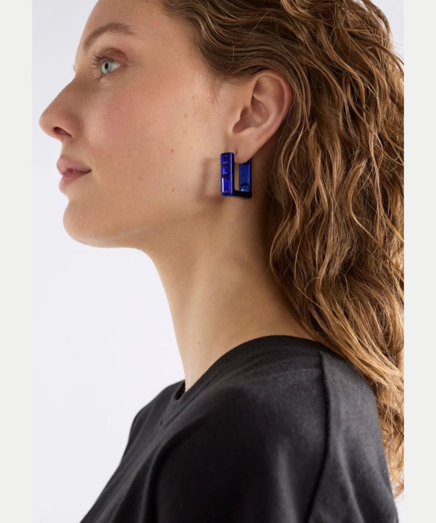 Elk - Jilsa Small Hoop Earring - Navy, Earrings, Elk - Say It Sister
