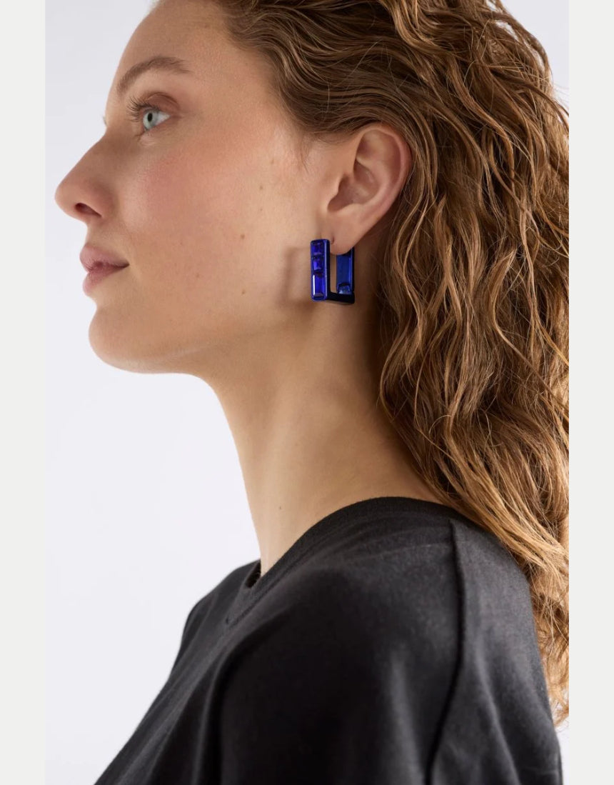 Elk - Jilsa Small Hoop Earring - Navy, Earrings, Elk - Say It Sister