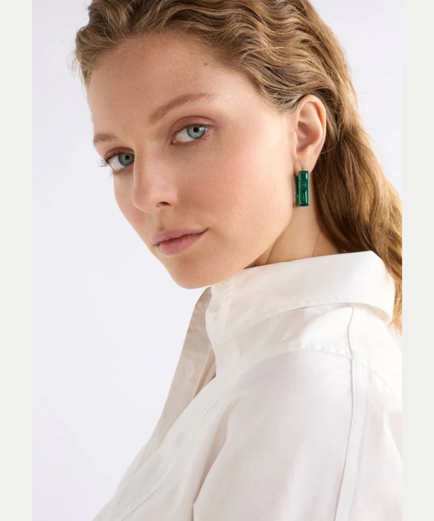 Elk - Jilsa Small Hoop Earring - Forest Green, Earrings, Elk - Say It Sister