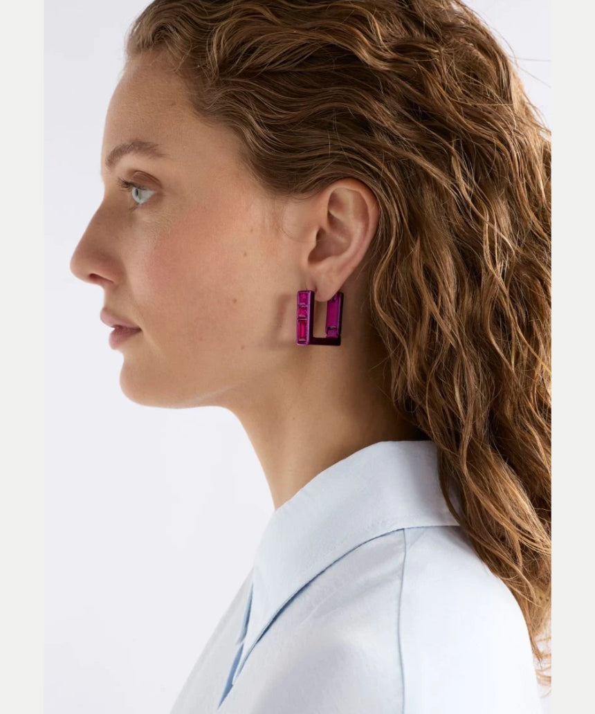 Elk - Jilsa Small Hoop Earring - Fuchsia, Earrings, Elk - Say It Sister