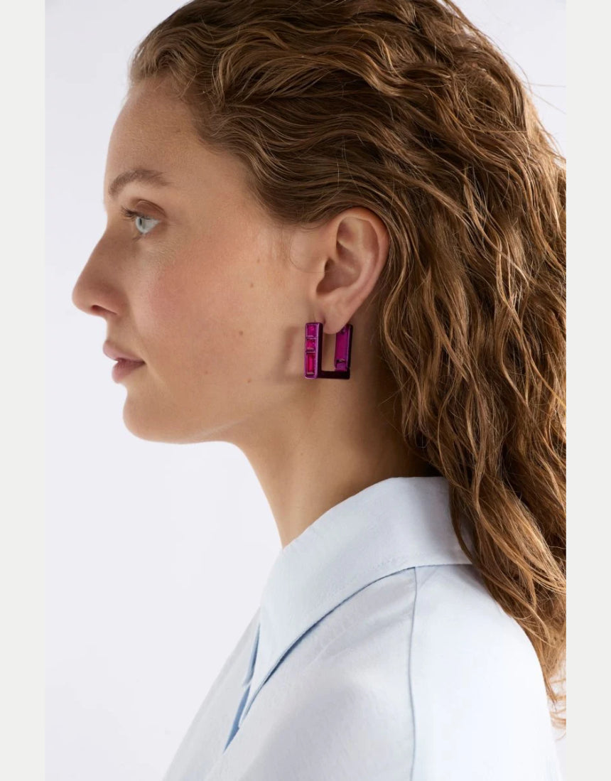 Elk - Jilsa Small Hoop Earring - Fuchsia, Earrings, Elk - Say It Sister