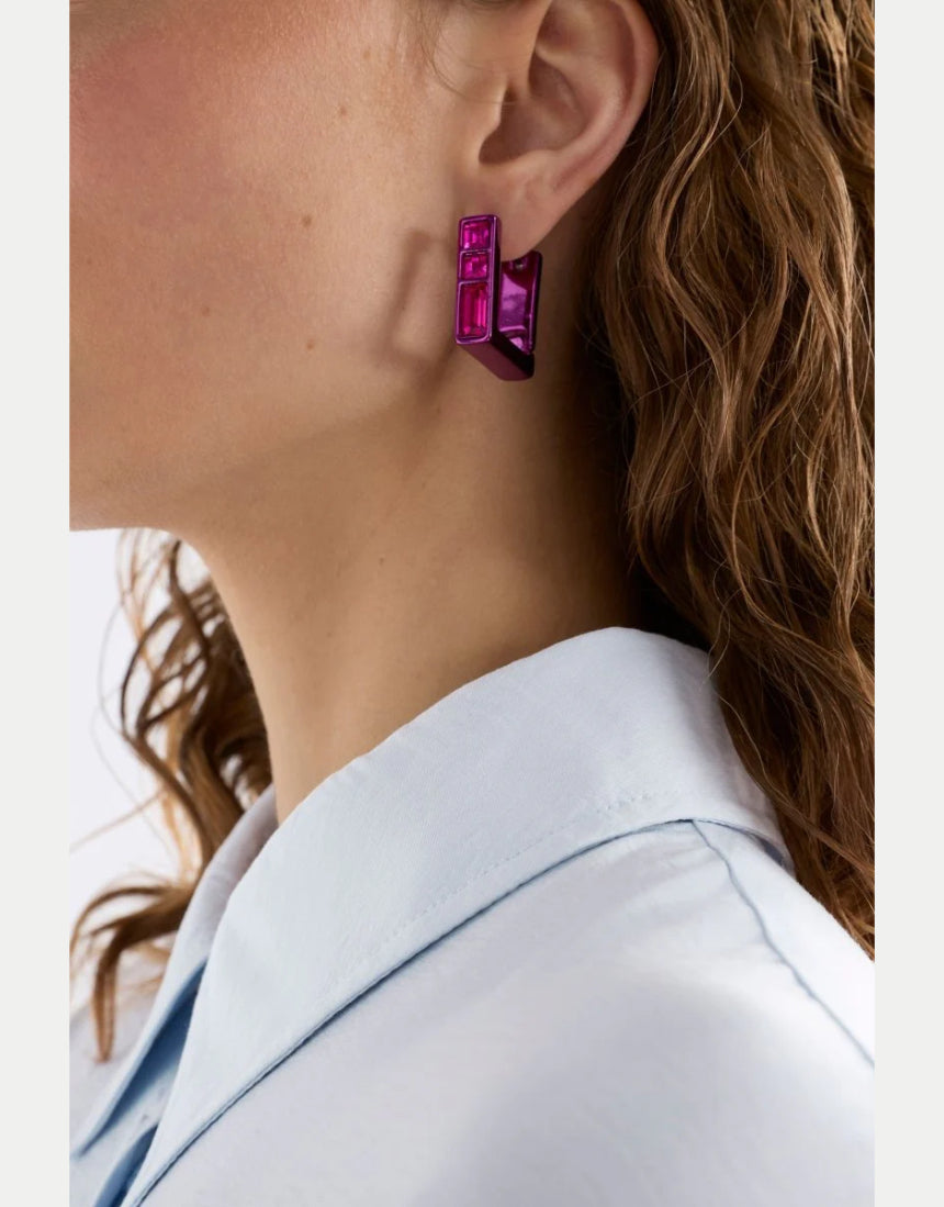 Elk - Jilsa Small Hoop Earring - Fuchsia, Earrings, Elk - Say It Sister
